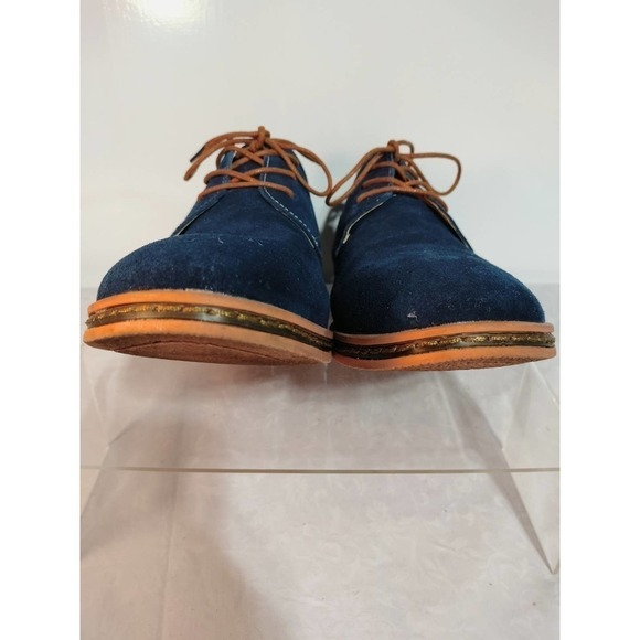 Dadawen blue suede oxford shoes with brown laces men size 13 EU size 47 - Picture 7 of 10